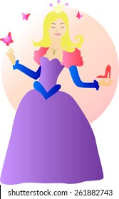 Princess holding magic shoe