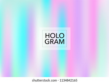 Princess Hologram Lights Vector Background. Soft Trendy Tender Pearlescent Rainbow Overlay. Vibrant Holographic Princess, Fairytale, Cute Girlie Background. Unicorn Fairy Tale Neon Hologram Gradient