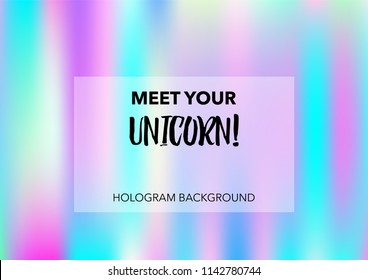Princess Hologram Lights Vector Background. Luxury Trendy Dreamy Pearlescent Color Overlay. Cool Funky Holographic Princess, Fairytale, Cute Girlie Texture. Unicorn Fairy Tale Tech Hologram Gradient