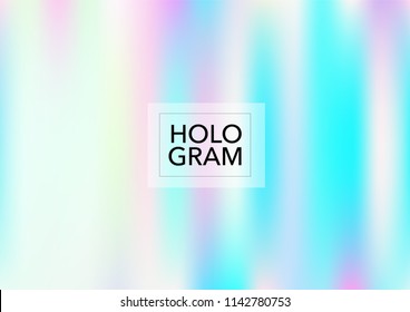 Princess Hologram Lights Vector Background. Bright Trendy Tender Pearlescent Color Overlay. Vibrant Holographic Princess, Fairytale, Cute Girlie Wallpaper. Unicorn Magic Funky Teal, Hologram Gradient
