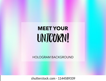 Princess Hologram Lights Vector Background. Luxury Trendy Tender Pearlescent Glam Overlay. Vibrant Holographic Princess, Fairytale, Cute Girlie Wallpaper. Unicorn Magic Funky Teal, Hologram Gradient