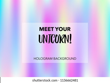 Princess Hologram Neon Vector Background. Bright Trendy Tender Pearlescent Glam Overlay. Vibrant Holographic Princess, Fairytale, Cute Girlie Background. Unicorn Fairy Tale Cute Hologram Gradient