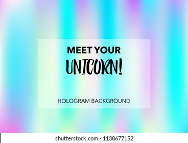 Princess Hologram Neon Vector Background. Luxury Trendy Tender Pearlescent Glam Overlay. Cool Funky Holographic Princess, Fairytale, Cute Girlie Texture. Unicorn Fairy Tale Neon Hologram Gradient