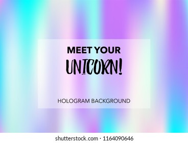 Princess Hologram Neon Vector Background. Luxury Trendy Tender Pearlescent Color Overlay. Rainbow Holographic Princess, Fairytale, Cute Girlie Paper. Unicorn Magic Funky Teal, Hologram Gradient