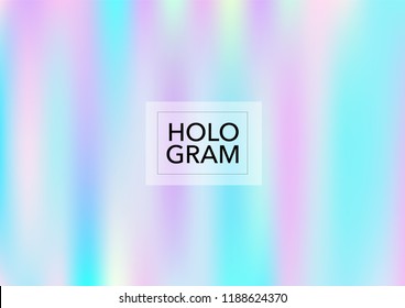 Princess Hologram Neon Vector Background. Bright Trendy Tender Pearlescent Glam Overlay. Cool Funky Holographic Princess, Fairytale, Cute Girlie Texture. Unicorn Fairy Tale Cute Hologram Gradient