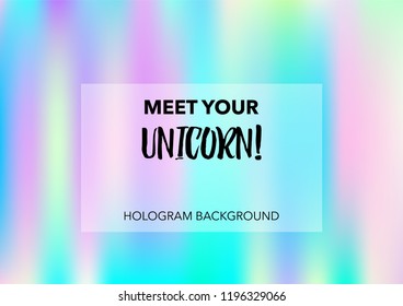 Princess Hologram Neon Vector Background. Luxury Trendy Dreamy Pearlescent Color Overlay. Cool Funky Holographic Princess, Fairytale, Cute Girlie Texture. Unicorn Fairy Tale Cute Hologram Gradient