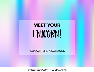 Princess Hologram Neon Vector Background. Luxury Trendy Tender Pearlescent Glam Overlay. Cool Color Holographic Princess, Fairytale, Cute Girlie Texture. Unicorn Fairy Tale Funky Hologram Gradient