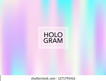Princess Hologram Neon Vector Background. Bright Trendy Tender Pearlescent Color Overlay. Cool Funky Holographic Princess, Fairytale, Cute Girlie Texture. Unicorn Fairy Tale Tech Hologram Gradient