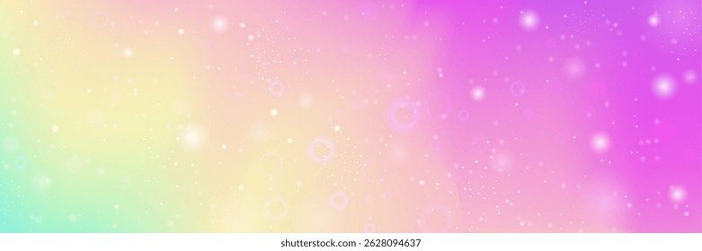 Princess Hologram. Pink Kawaii Gradient And Beautiful Fairy Background. Purple Unicorn Pattern. Bright Universe Dream With Shiny Fairytale Glitter. Blue Princess Hologram.