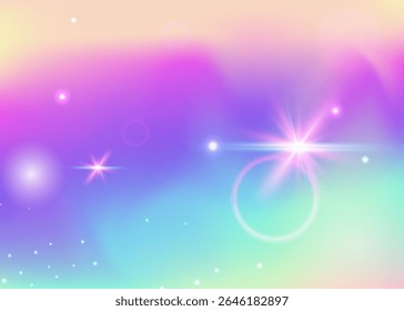 Holograma da Princesa. Fundo Mágico Rosa. Padrão do Unicórnio. Malha De Fagulhas Iridescentes. Gradiente Roxo Girlish. Convite do Universo Azul. Glitter de Fadas. Holograma da Princesa da Festa.