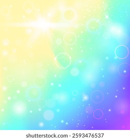 Princess Hologram. Purple Rainbow Gradient. Blue Colorful Pattern. Iridescent Abstract Invite. Pink Cosmic Background. Magic Invitation. Fairy Glitter. Dream Princess Hologram.