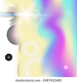 Princess Hologram. Purple Unicorn Background. Rainbow Pattern. Fairytale Galaxy Invite. Pink Girlish Invitation. Blue Mystical Gradient. Fairy Glitter. Candy Princess Hologram.