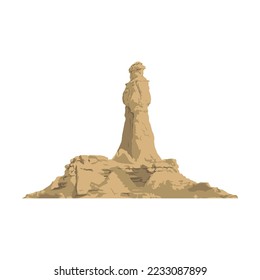 Princess of Hope A natural rock formation Mountain in Hingol National Park vector illustration 