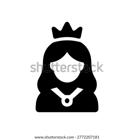 Princess Icon Containing princess character, royal woman, crown, and monarchy icon. Solid icon.