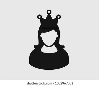 Princess Icon with crown on her head 