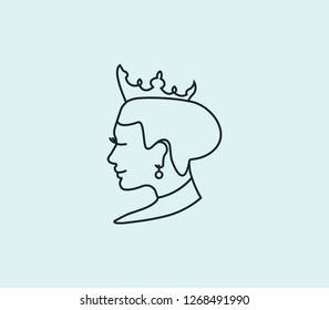 Princess Icon Line Isolated On Clean Stock Vector (Royalty Free ...