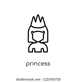 Princess icon. Trendy modern flat linear vector Princess icon on white background from thin line Fairy Tale collection, editable outline stroke vector illustration