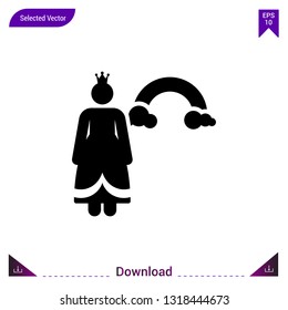 princess icon vector . Best modern, simple, isolated, fairy-tales , logo, flat icon for website design or mobile applications, UI / UX design vector format