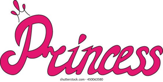 Princess inscription, vector illustration
