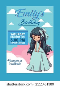 princess invitation birthday beautiful vector