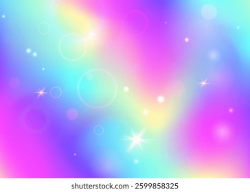 Princess Invitation. Pink Rainbow Background. Fairy Gradient. Fairytale Blurred Mesh. Purple Girlish Pattern. Blue Fantasy Hologram. Unicorn Texture. Candy Princess Invitation.