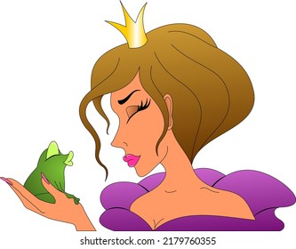 princess kisses a frog, fairy tale characters