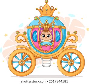 Princess Kitty in the Royal Carriage. A Regal Illustration