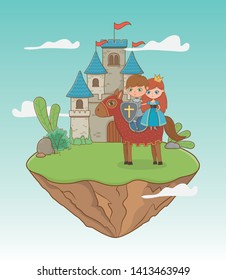 Princess knight and horse of fairytale design