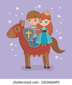 Princess knight and horse of fairytale design