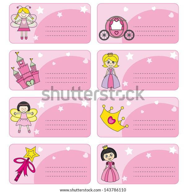 Princess Labels Stock Vector (Royalty Free) 143786110 | Shutterstock