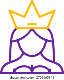 Princess Line Diseño de ícono de Vector de dos colores