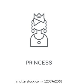 Princess linear icon. Princess concept stroke symbol design. Thin graphic elements vector illustration, outline pattern on a white background, eps 10.