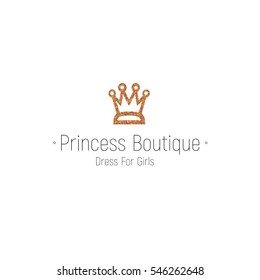 Princess logotype for boutique  and gold crown