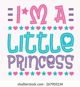 Princess love typography, t-shirt graphics, vectors, girl
