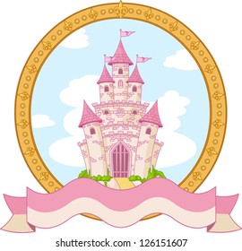 Princess magic castle label design