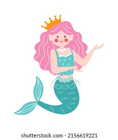 Princess Mermaid Character Vector Illustration Stock Vector (Royalty ...