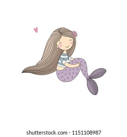 Princess Mermaid. Siren. Sea theme.