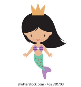 Princess mermaid vector illustration