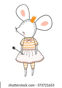 princess mouse vector illustration