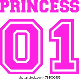 Princess number one in pink and white