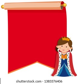 A princess on red background illustration