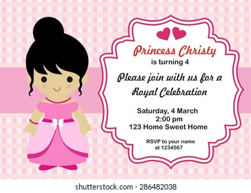 Princess party. Birthday invitation
