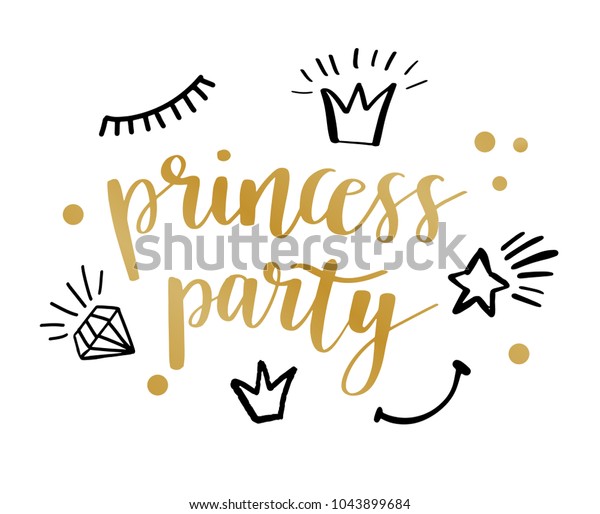 Princess Party Bridal Shower Birthday Invitation Stock Vector