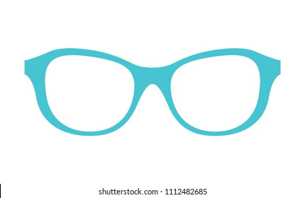 Princess party glasses of blue color, eyesight object or decoration, stylish item and accessory, vector illustration isolated on white background.