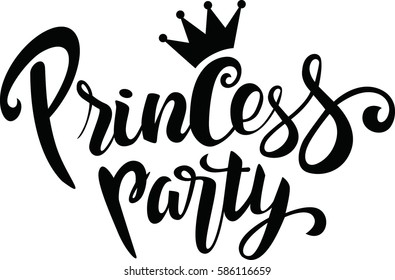 Princess party lettering design