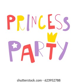 Princess Party vector inscription
