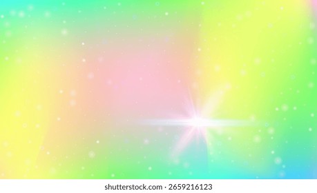 Patrón de princesa. Fondo De Hadas Rosa Y Hermoso Gradiente Kawaii. Holograma mágico púrpura y amarillo. Brillo Y Brillo En Un Lindo Espacio De Universo De Fantasía. Patrón de princesa verde.