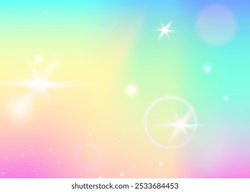 Prinzessinnen-Muster. Rosa Regenbogen-Hologramm. Kawaii-Einladung. Irisierender unscharfer Effekt. Abstrakter violetter Farbverlauf. Lilac Fantasy Hintergrund. Girl Texture. Neonprinzessinnen-Muster.