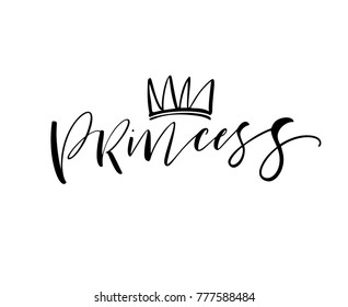 Princess Phrase Ink Illustration Modern Brush Stock Vector (Royalty ...