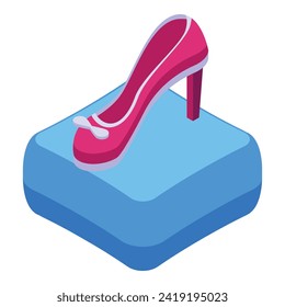 Princess pin shoe icon isometric vector. Fairy tale. Royal party regal